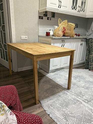 Кухонные столы: Обеденный/рабочий стол из массива древесины 120*75 IKEA, Швеция - — 2