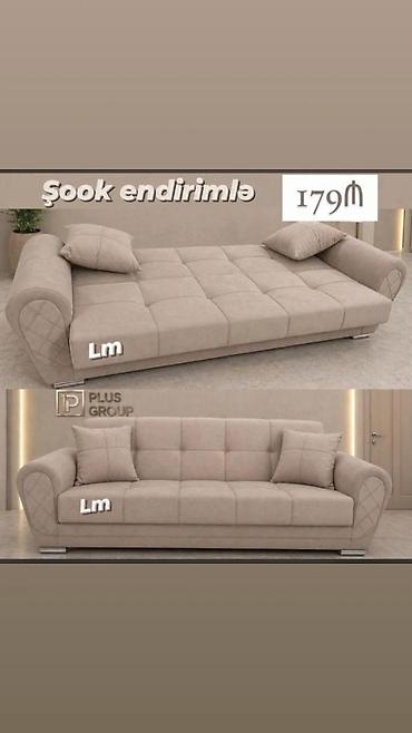 kvadrat masa: Çevrilən divan – Plus Group - Rəng: bej - 3 yerlik, geniş oturacaq və — 1