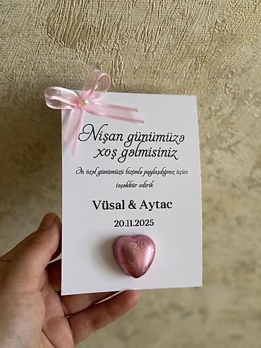 ikinci el xonca: Nişan və toy üçün fərdi şokoladlı dəvətnamələr/kartlar - Dizayn — 1