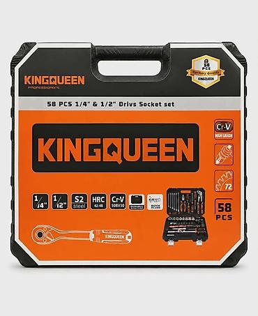 uradi sam merdevine akcija: KINGQUEEN profesionalni set alata – 58 delova (1/4" i 1/2") Kompletan — 3