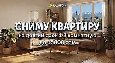 Батирди ижарага алам: Сниму квартиру на долгий срок в Бишкеке. Интересует 1–2-комнатная — 1