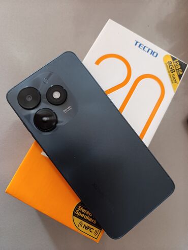 apple ноутбук бу: Tecno Spark 20C, rəng - Qara, Barmaq izi, İki sim kartlı, Face ID