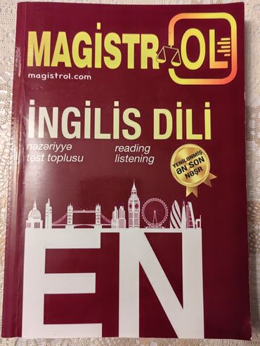 İngilis dili: İngilis dili magistr kitabı. Öz qiyməti 10 manatdır satılır 5 manata