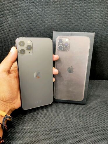 Apple iPhone: IPhone 11 Pro Max, 256 GB, Space Gray, Zəmanət, Face ID, Sənədlərlə