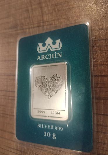 kulcə: ARCHIN saf gümüş külçə – “I love you” dizaynlı Xüsusiyyətlər: - Marka — 2