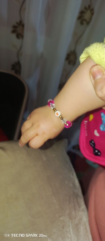 Bilərziklər: Uşaq üçün boncuk bilərziklər - Material: akril boncuklar, şəffaf — 9