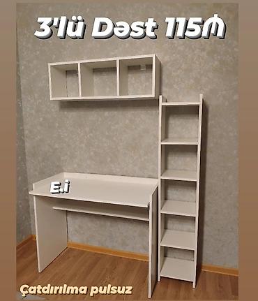 ucuz mebeler: 3-lü dəst mebel – 115 AZN Ağ rəngli kompakt mebel dəsti 3 hissədən — 1