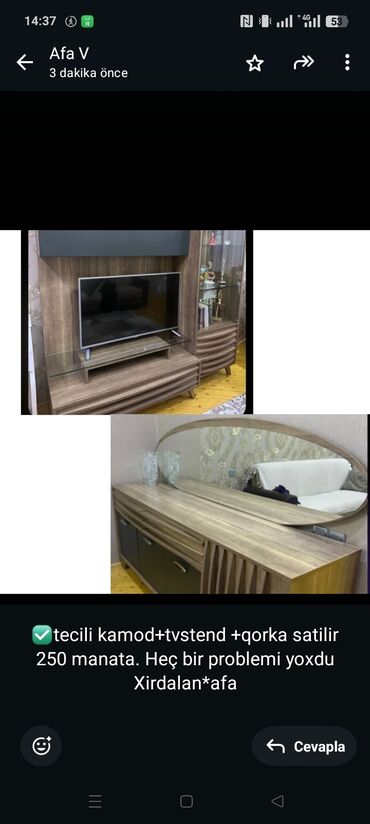 Raskladuşkalar: ✅tecili kamod+tvstend +qorka satilir 250 manata. Heç bir problemi