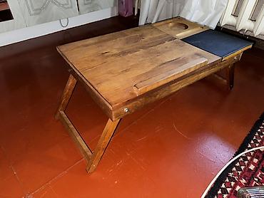 study table: Складной столик-трансформер из массива дерева для работы и еды в — 1