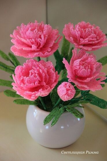 Декоративные цветы: Изготавливаю деревья и цветы из бисера все ручная работа. на — 12