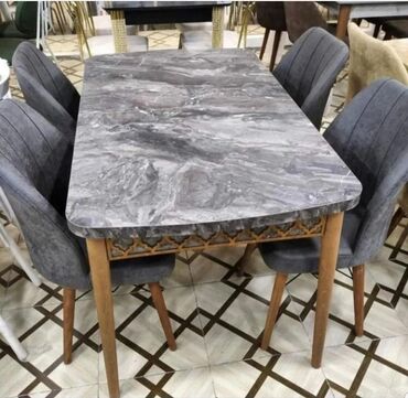 Masa və oturacaq dəstləri: Qonaq otağı üçün, Yeni, Açılan, Dördbucaq masa, 4 stul — 10