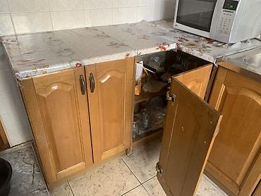 кухонный гарнитур мойка: Кухонный гарнитур, Б/у, цвет - Коричневый, Дерево, Самовывоз — 8