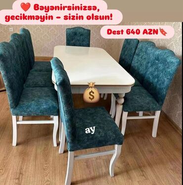 Masa ve oturacaq rəng seçimi var