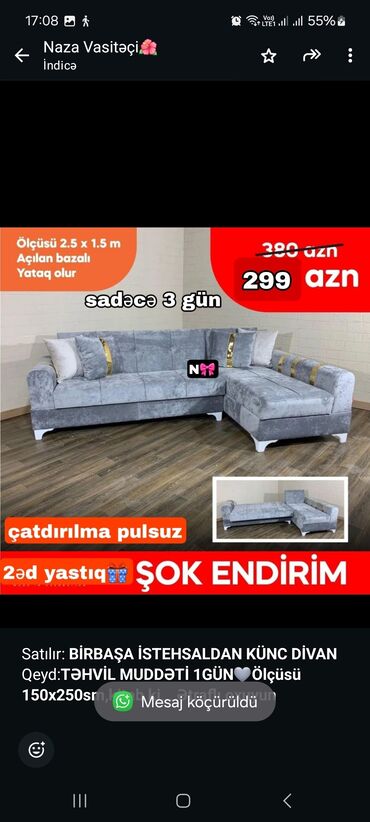 Mətbəx mebeli: Künc divan, Qonaq otağı üçün