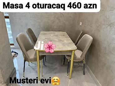 sultan kunc divan: Masa və 4 ədəd oturacaq dəsti – 460 AZN - 1 ədəd dikdörtqan yemək — 1