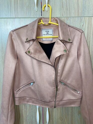 розовый куртка: Кожаная куртка, Косуха, Замша, M (EU 38)