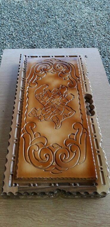 Nərdlər: Əl işı ağac nərd taxtası - Material: tam ağac (əl oyması). - Dizayn — 3