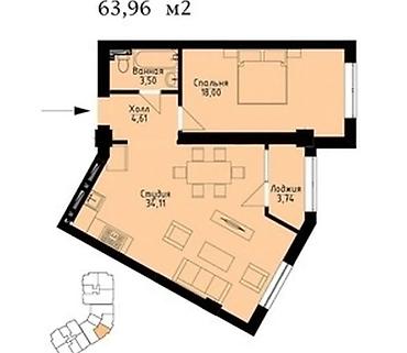 Продажа квартир: 2 комнаты, 64 м², Элитка, 14 этаж, Евроремонт — 18