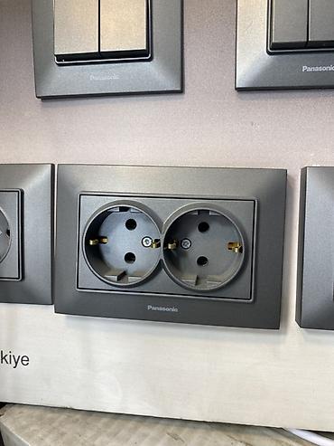 Розетка, С заземлением, Panasonic, Встроенные, 2 гнезда