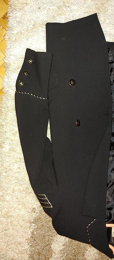 stone island trenerka: Ženski sako Pull&Bear, crne boje, dvorednog kroja sa šest zlatnih — 4