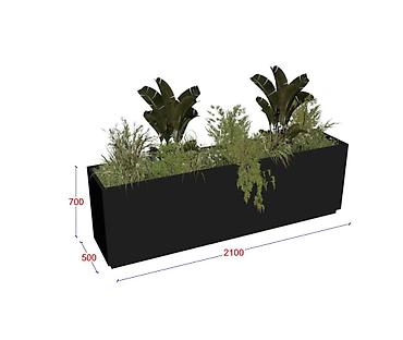 boya seti: Beton düzbucaqlı dekorativ güldanı/planter - Material: yüksək — 2