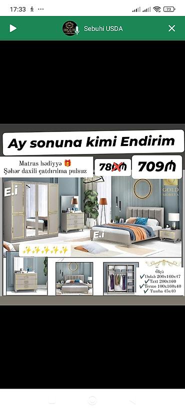 Yataq otağı dəstləri: Yataq dəsti yataq otağınız üçün zərif və funksional həll təklif edir — 5