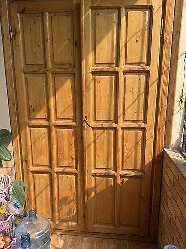 taxta otaq qapıları: Taxta ikiqat qapı dəsti - Material: təbii ağac (şam tonlarında) — 3