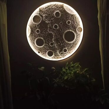 светильник в виде луны: Светильник -Луна с подсветкой. очень стильный. полностью ручная