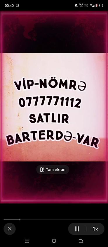 avtokar xidmeti: VIP mobil nömrə satılır - Barter imkanı mövcuddur maşnda olsa — 1