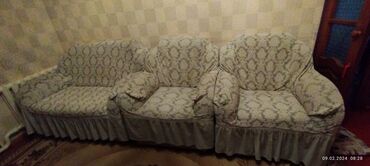 диван и 2 кресла мягкая мебель: Б/у