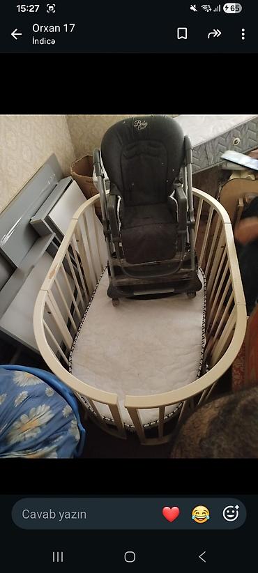 Детская мебель: Oval formalı uşaq beşiyi - Material: laklı ağac/MDf konstruksiya — 4