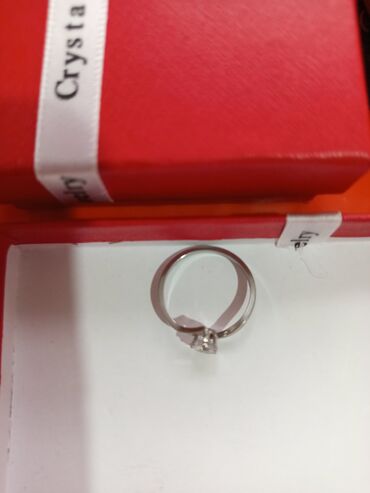 Tuflilər: Gümüş rəngli tek qas zərif üzük 7olcu 17razmer - Dizayn: Asimmetrik — 24