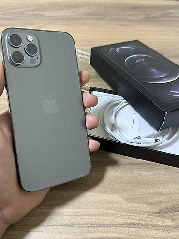 iphone 14 pri: IPhone 12 Pro, Б/у, 128 ГБ, Графит, Коробка, 75 % — 2