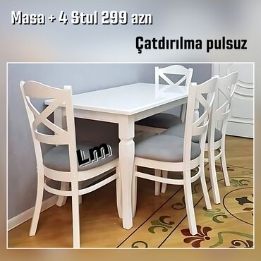 metbext moyka: Mətbəx üçün Masa + 4 stul dəsti Endirimde 300 azn Sullarda rəng seçimi