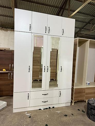 ag qapi: Yeni, 6 qapı, Güzgülü, Ağ, Açılan, Düz dolab — 1