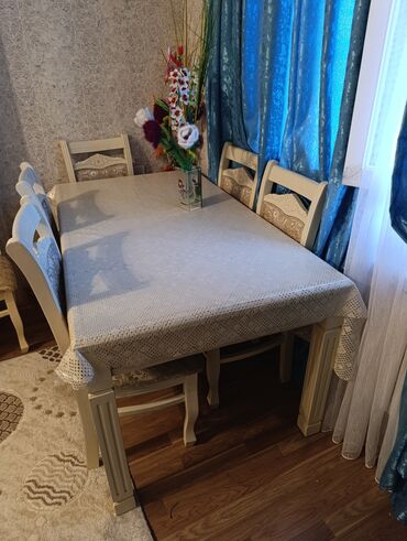 продаю айфон 6: Qonaq otağı üçün, İşlənmiş, Açılan, Dördbucaq masa, 6 stul