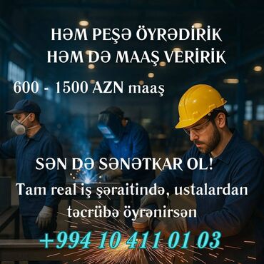 Bənnalar: Fəhlə tələb olunur, Təcrübəsiz, 1/1, Aylıq ödəniş