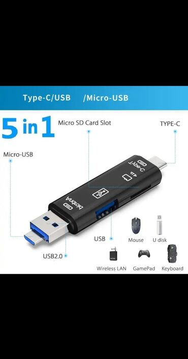 iphone ucun flash kart: Micro USB, type-c və USB girişli, kompyüter və mobil telefonlarınızda