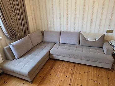 Künc divanı – L formalı, açıq boz rəng - Model: künc/oturaq hissəsi