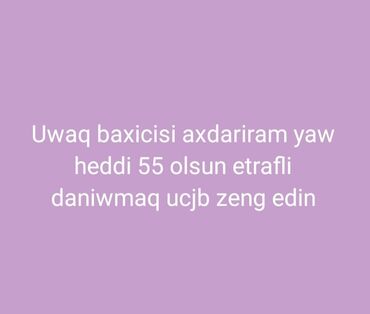 Ev personalı və təmizlik: Nanka tecili