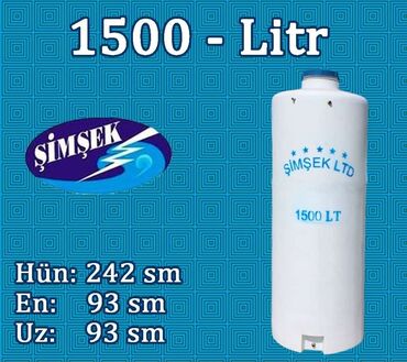 tap az su çənləri: Bak, Plastik, 1500 l, Yeni, Ünvandan götürmə, Pulsuz çatdırılma, Ödənişli çatdırılma