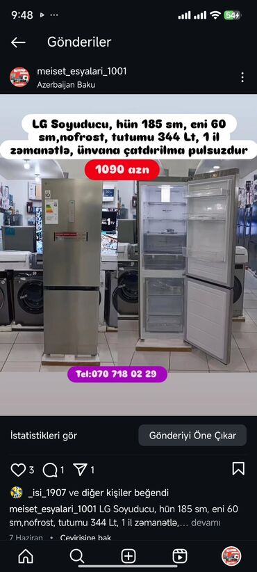 Soyuducular: Soyuducular anbardan satiş.WhatsaApp-a yazin.Modellərin qimətlərini — 59