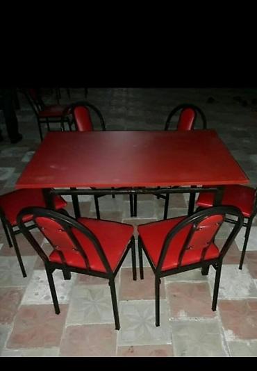 Bağ, çöl masa və oturacaq dəstləri: Yeni, Dördbucaq masa, 6 stul, Açılmayan, Stullar ilə, Metal, Azərbaycan — 20