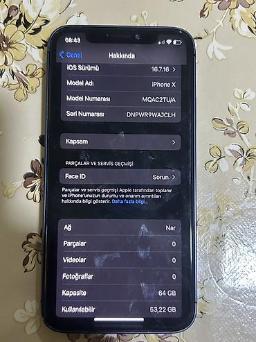 pse 4: IPhone X, 64 GB, Göy, Qırıq — 2