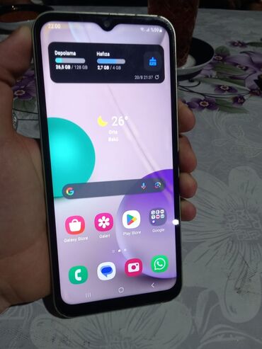 rəsmi 14 c: Samsung Galaxy A14, 128 ГБ, цвет - Зеленый, Битый, Сенсорный, Отпечаток пальца