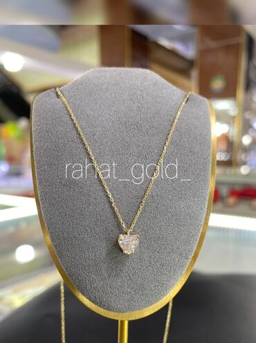 серебро сердце: Necklace, Үлгүсү 585, Аялдарга, Жаңы, Фианит