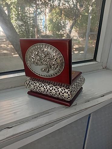 dekor soba: Taxta və metal işləməli dekorativ qutu - Material: Tünd qəhvəyi — 3