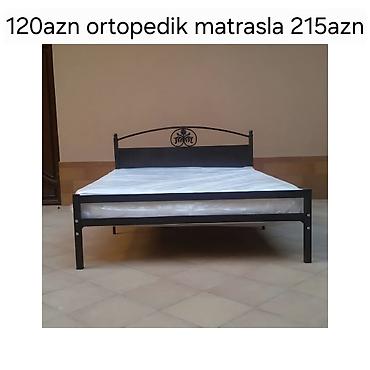Metal çarpayı çərçivəsi + seçimli ortopedik matras - Klassik dizaynlı