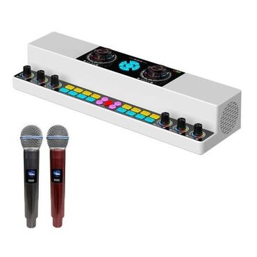 купить микрофон usb для компьютера: Караоке микшер с 2 микрофонами, Bluetooth, с эффектамиа Эта
