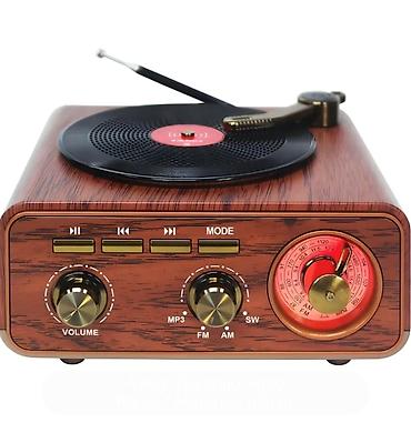 ev ucun kalonka: Retro üslubda çoxfunksiyalı musiqi pleyeri və radio - Dizayn: taxta — 1
